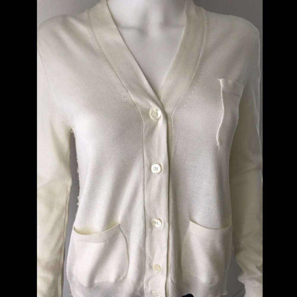 Aquilano Rimondi Women's Cardigan Sweater Ivory 40 - Picture 4 of 12